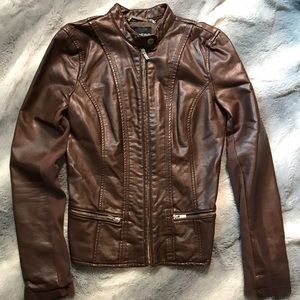Express Brown Faux Leather Jacket